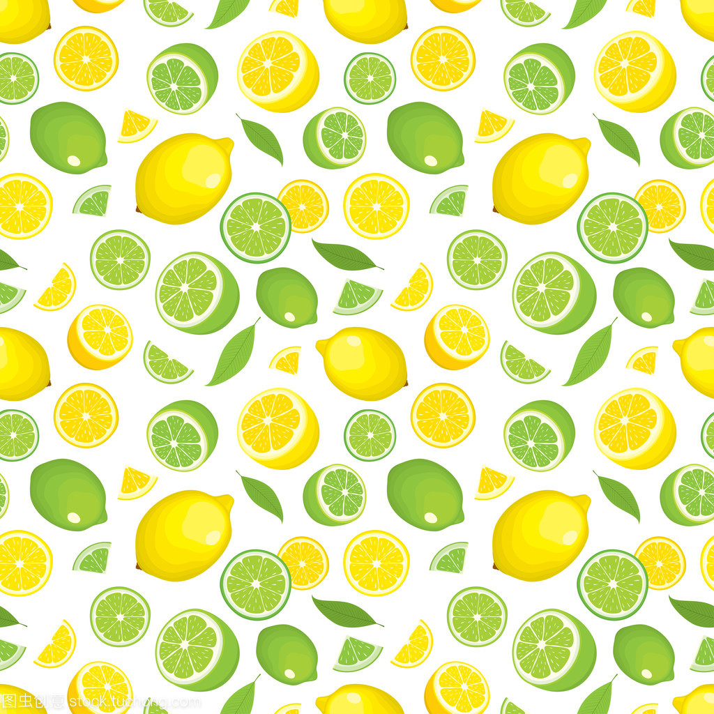 柠檬与酸橙 清新矢量图纹，演绎果味封面设计